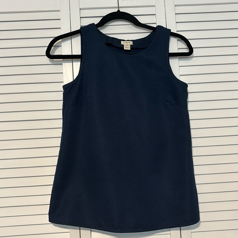 J. Crew Navy Sleeveless Top with Curtain Back